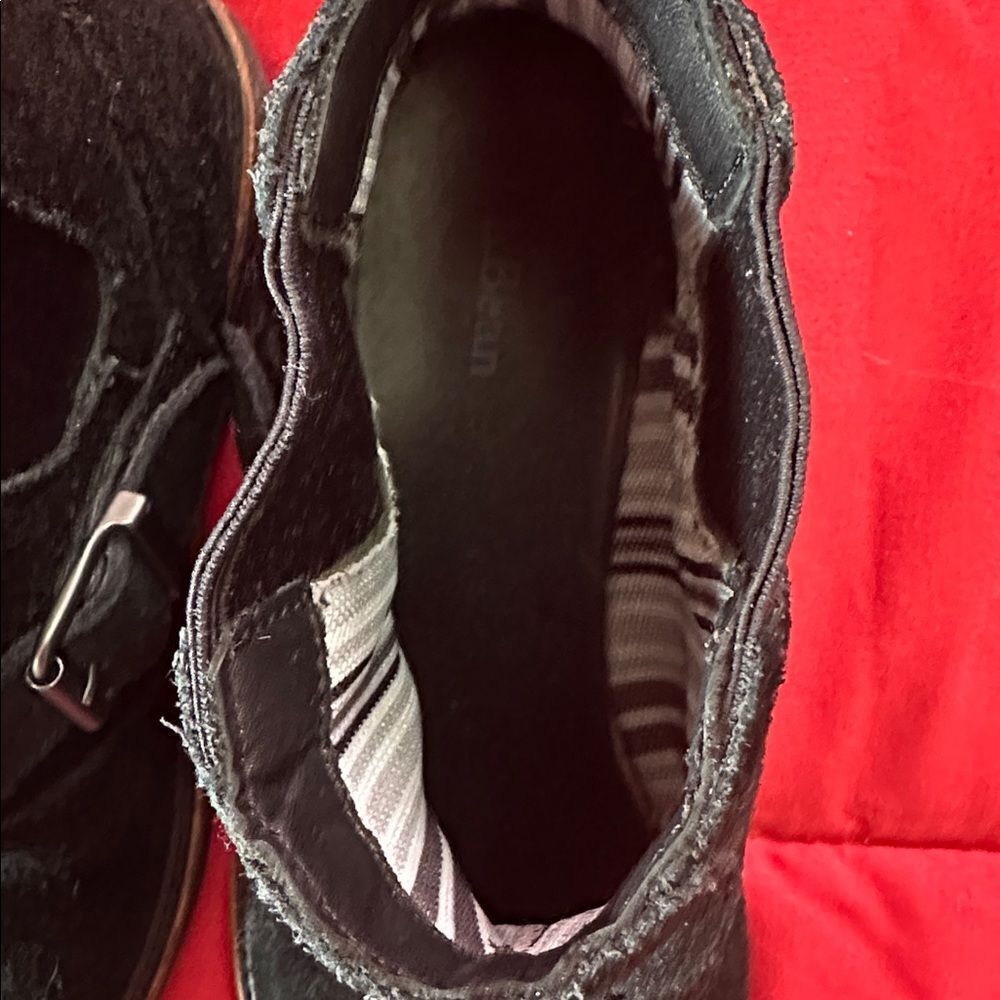 L.L. Bean Suede Booties Black Chelsea Style Size 8.5 - Picture 5 of 10